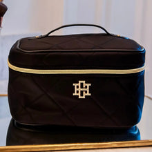 Load image into Gallery viewer, CAROLINE HILL HAMPTON TRAIN CASE BLACK NYLON