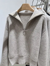Load image into Gallery viewer, RIBBED HALF ZIP SWEATER