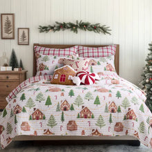Load image into Gallery viewer, Gingerbread Village House Pillow