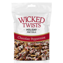 Load image into Gallery viewer, Wicked Twist Chocolate Peppermint Holiday Pretzels
