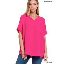 Load image into Gallery viewer, Woven Airflow V- Neck Dolman w/Pocket
