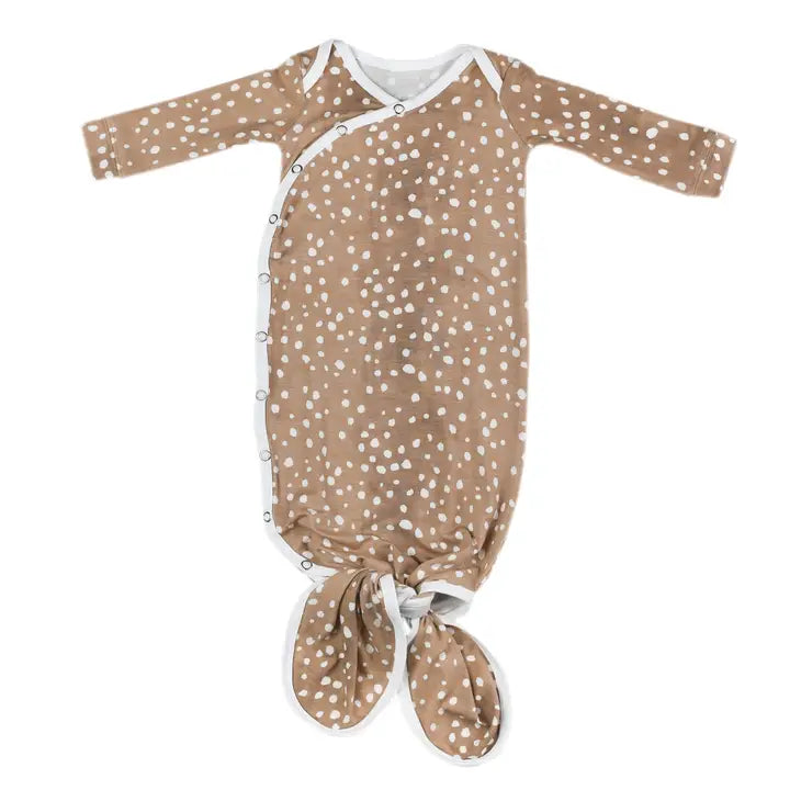 NEWBORN KNOTTED GOWN- FAWN