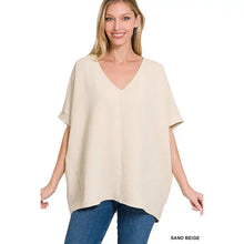 Load image into Gallery viewer, Woven Airflow V-Neck Dolman Short Sleeve

