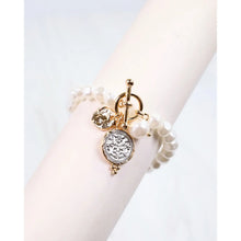 Load image into Gallery viewer, CAROLINE HILL ROMA PEARL BEADED COIN BRACELET
