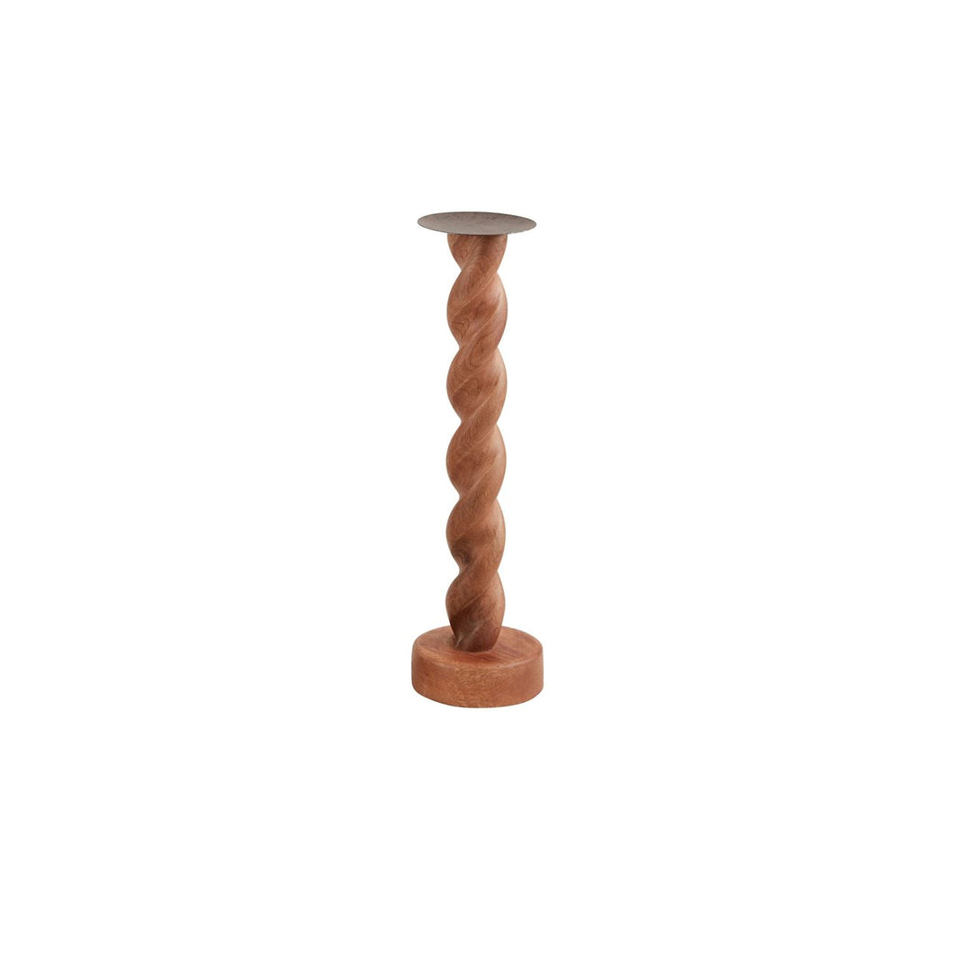 MUDPIE TWISTED WOOD CANDLESTICK