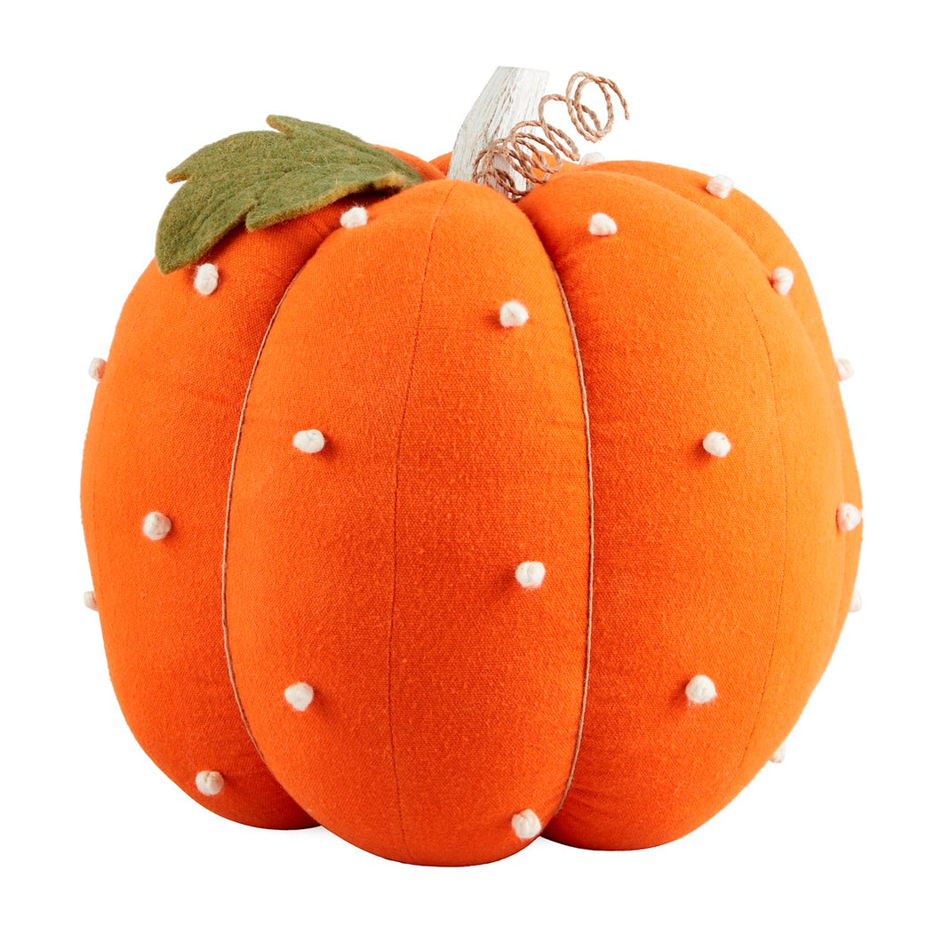 MUDPIE ORANGE DOTTED STUFFED PUMPKIN