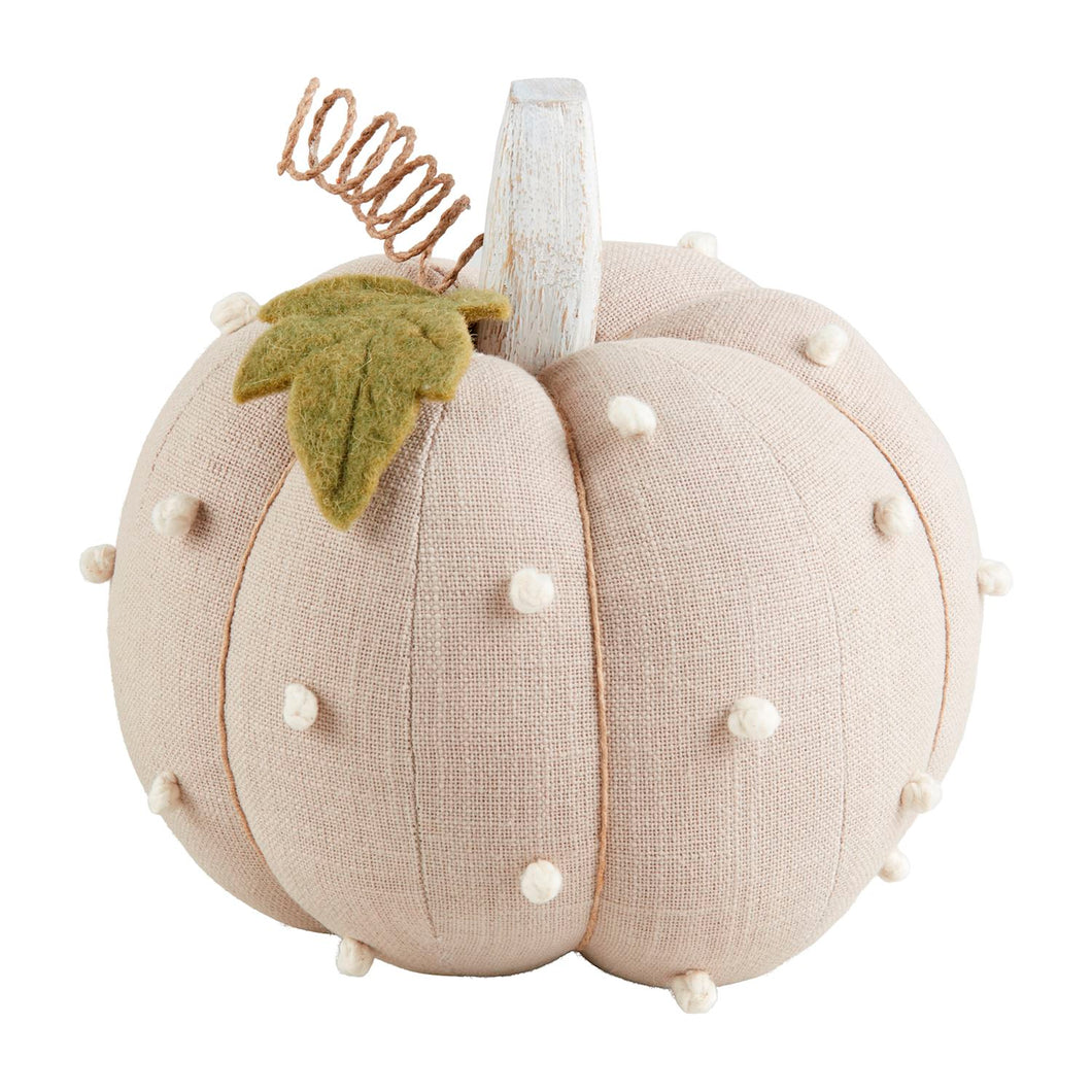 MUDPIE TAUPE DOTTED STUFFED PUMPKIN