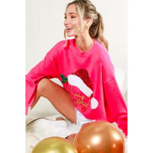 Load image into Gallery viewer, SEQUIN CHRISTMAS SANTA HAT SWEATER
