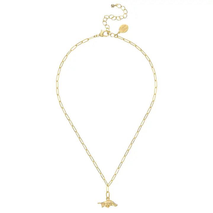 SUSAN SHAW MINI RAZORBACK ON PAPERCLIP NECKLACE