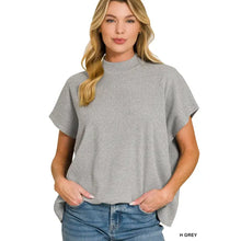 Load image into Gallery viewer, Viscose Mock Neck Short Sleeve Boxy Sweater
