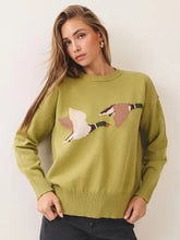 Load image into Gallery viewer, Flying Duck Intarsia Crew Neck Sweater

