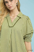 Load image into Gallery viewer, UMGEE STRIPE V-NECK COLLAR DRESS
