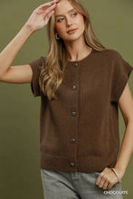 Load image into Gallery viewer, Sleeveless Button-Front Sweater Vest
