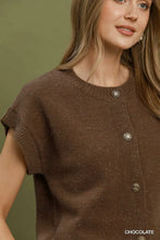 Load image into Gallery viewer, Sleeveless Button-Front Sweater Vest
