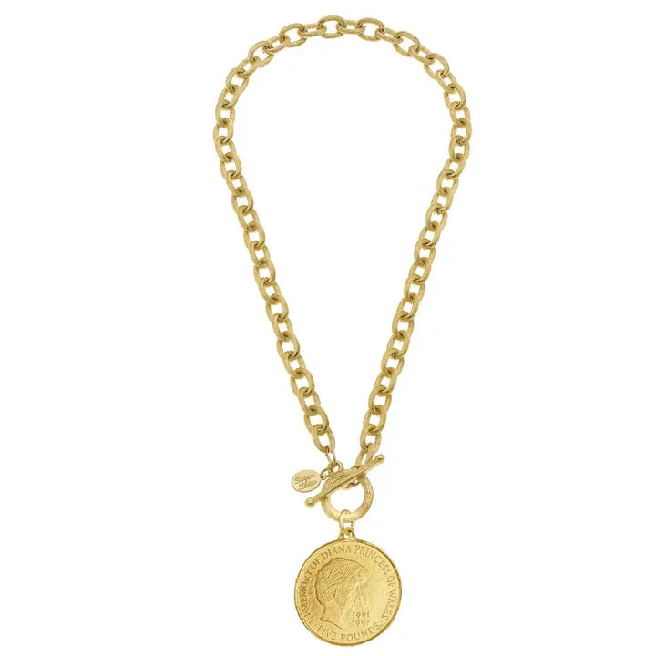 Susan Shaw Princess Diana Coin Necklace