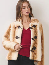 Load image into Gallery viewer, Deer Print Faux Fur Toggle Jacket
