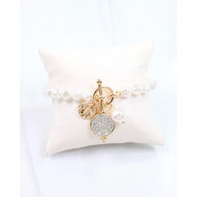 Load image into Gallery viewer, CAROLINE HILL ROMA PEARL BEADED COIN BRACELET
