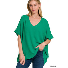 Load image into Gallery viewer, Woven Airflow V-Neck Dolman Short Sleeve
