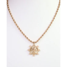 Load image into Gallery viewer, CAROLINE HILL PENRITH CROSS COIN NECKLACE WORN GOLD
