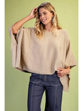 Load image into Gallery viewer, Boat-Neck Poncho Style Sweater
