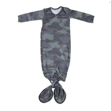 NEWBORN KNOTTED GOWN- HUNTER