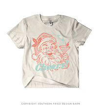 Load image into Gallery viewer, "Cheers! Santa" Mid Length Crop Shirt
