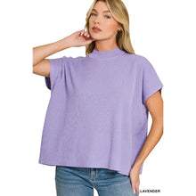 Load image into Gallery viewer, Viscose Mock Neck Short Sleeve Boxy Sweater
