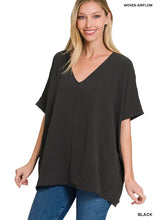 Load image into Gallery viewer, Woven Airflow V-Neck Dolman Short Sleeve
