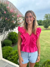 Load image into Gallery viewer, Smocked Detail Ruffle Top
