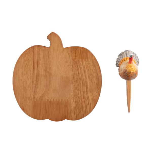 MUDPIE PUMPKIN BOARD SET AND TURKEY SPREADER